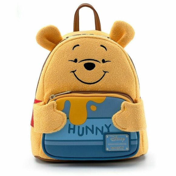 NWT Loungefly Disney Winnie the Pooh Bear Felt Honey Hunny Tummy Mini Backpack - Picture 1 of 3